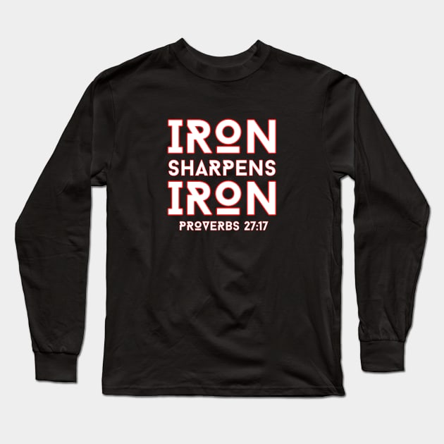 Iron Sharpens Iron | Christian Typography Long Sleeve T-Shirt by All Things Gospel